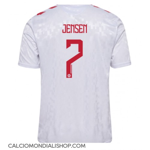 Maglie da calcio Danimarca Mathias Jensen #7 Seconda Maglia Europei 2024 Manica Corta